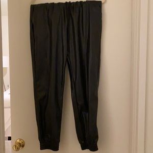 Pleather “A New Day” joggers. Size M.
